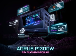 Gigabyte giới thiệu PSU AORUS P1200W mới với màn hình LCD độc đáo